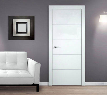 Good price WPC Painting Internal Door , Solid Foam White Wooden Bedroom Door 45mm Thickness online