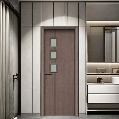 Good price Environmentally Friendly WPC Glass Door with Durable Hollow Core Design and PVC Film Surface for Easy Installation online